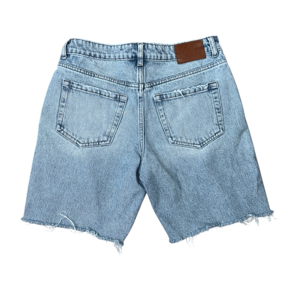 Denim Cut Off Bermuda Shorts 7 Inseam